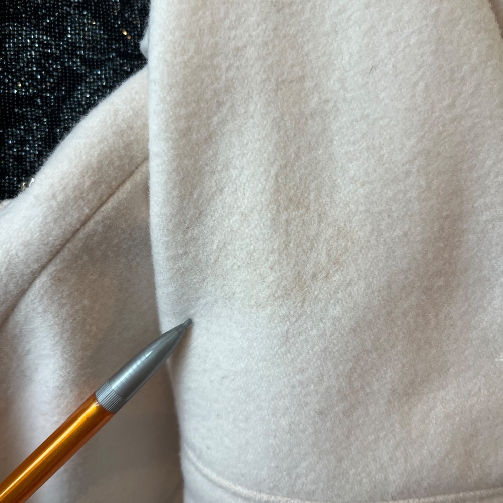 Bebe Ivory Wool Blend Belted Trench Coat S (Minor Flaw) - Picture 13 of 14